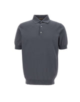 FILIPPO DE LAURENTIIS Polo in crèpe di cotone GREY Uomo 