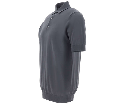 FILIPPO DE LAURENTIIS Polo in crèpe di cotone GREY Uomo 