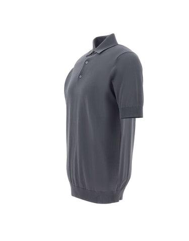 FILIPPO DE LAURENTIIS Polo in crèpe di cotone GREY Uomo 