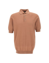 FILIPPO DE LAURENTIIS Polo in cotone con lavorazione a treccine BROWN Uomo 