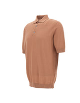 FILIPPO DE LAURENTIIS Polo in cotone con lavorazione a treccine BROWN Uomo 