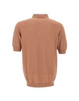FILIPPO DE LAURENTIIS Polo in cotone con lavorazione a treccine BROWN Uomo 