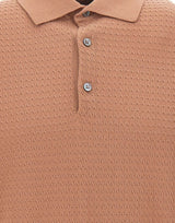 FILIPPO DE LAURENTIIS Polo in cotone con lavorazione a treccine BROWN Uomo 