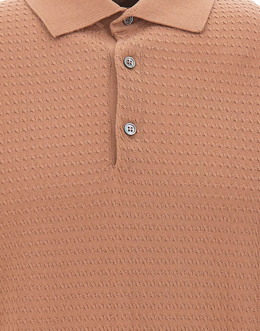 FILIPPO DE LAURENTIIS Polo in cotone con lavorazione a treccine BROWN Uomo 
