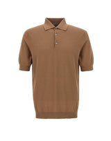 FILIPPO DE LAURENTIIS Polo in cotone con lavorazione a treccine BROWN Uomo 