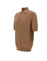 FILIPPO DE LAURENTIIS Polo in cotone con lavorazione a treccine BROWN Uomo 