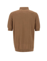 FILIPPO DE LAURENTIIS Polo in cotone con lavorazione a treccine BROWN Uomo 