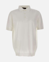 FILIPPO DE LAURENTIIS Polo in cotone crêpe WHITE Uomo 