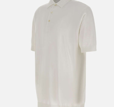 FILIPPO DE LAURENTIIS Polo in cotone crêpe WHITE Uomo 