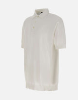 FILIPPO DE LAURENTIIS Polo in cotone crêpe WHITE Uomo 
