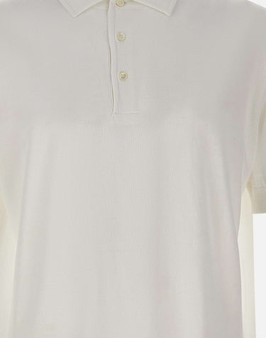 FILIPPO DE LAURENTIIS Polo in cotone crêpe WHITE Uomo 