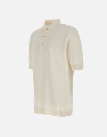 FILIPPO DE LAURENTIIS Polo "Paramontura" in cotone WHITE Uomo 