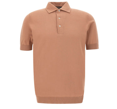FILIPPO DE LAURENTIIS Polo in cotone crêpe BROWN Uomo 