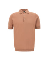 FILIPPO DE LAURENTIIS Polo in cotone crêpe BROWN Uomo 