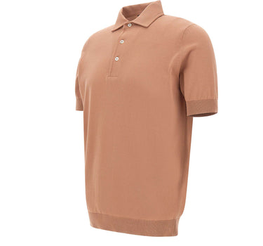 FILIPPO DE LAURENTIIS Polo in cotone crêpe BROWN Uomo 