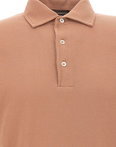 FILIPPO DE LAURENTIIS Polo in cotone crêpe BROWN Uomo 