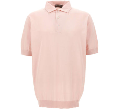 FILIPPO DE LAURENTIIS Polo in cotone crêpe Pink Uomo 