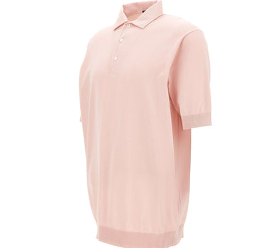 FILIPPO DE LAURENTIIS Polo in cotone crêpe Pink Uomo 