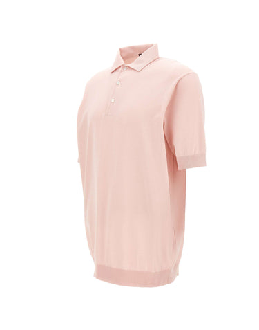 FILIPPO DE LAURENTIIS Polo in cotone crêpe Pink Uomo 
