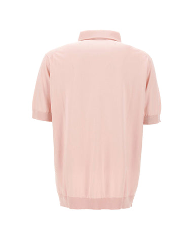 FILIPPO DE LAURENTIIS Polo in cotone crêpe Pink Uomo 