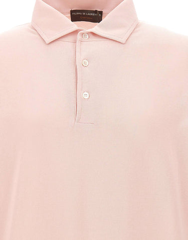 FILIPPO DE LAURENTIIS Polo in cotone crêpe Pink Uomo 