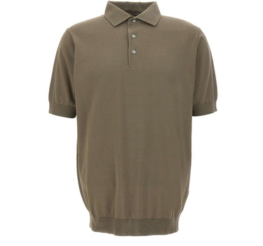 FILIPPO DE LAURENTIIS Polo in cotone crêpe GREEN Uomo 
