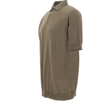 FILIPPO DE LAURENTIIS Polo in cotone crêpe GREEN Uomo 