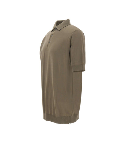 FILIPPO DE LAURENTIIS Polo in cotone crêpe GREEN Uomo 