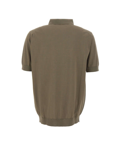 FILIPPO DE LAURENTIIS Polo in cotone crêpe GREEN Uomo 