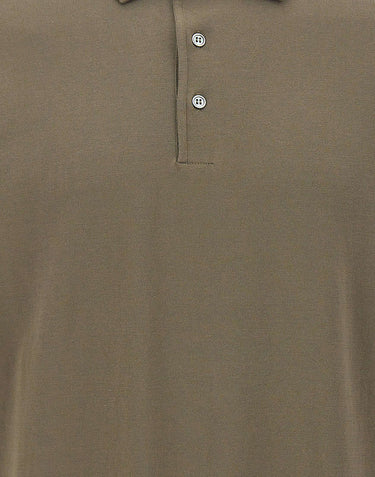 FILIPPO DE LAURENTIIS Polo in cotone crêpe GREEN Uomo 