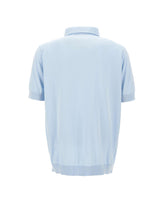 FILIPPO DE LAURENTIIS Polo in cotone crêpe Light Blue Uomo 