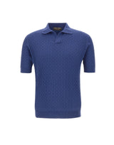 FILIPPO DE LAURENTIIS Polo skipper con trama operata BLUE Uomo 