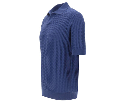 FILIPPO DE LAURENTIIS Polo skipper con trama operata BLUE Uomo 