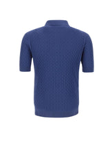 FILIPPO DE LAURENTIIS Polo skipper con trama operata BLUE Uomo 