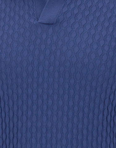 FILIPPO DE LAURENTIIS Polo skipper con trama operata BLUE Uomo 