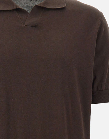FILIPPO DE LAURENTIIS Polo in cotone BROWN Uomo 