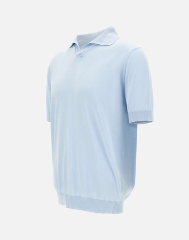 FILIPPO DE LAURENTIIS Polo in cotone Light Blue Uomo 