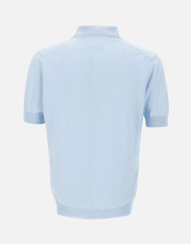 FILIPPO DE LAURENTIIS Polo in cotone Light Blue Uomo 