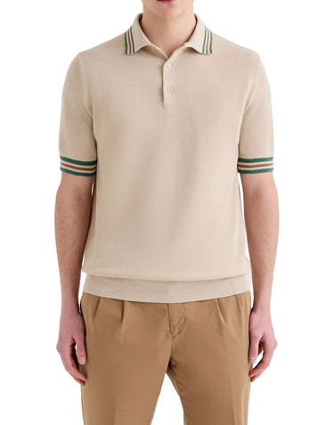 FILIPPO DE LAURENTIIS Polo con profili a contrasto BEIGE Uomo 
