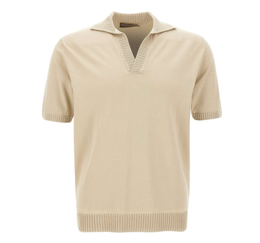 FILIPPO DE LAURENTIIS Polo Skipper in crèpe di cotone BEIGE Uomo 