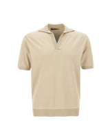 FILIPPO DE LAURENTIIS Polo Skipper in crèpe di cotone BEIGE Uomo 