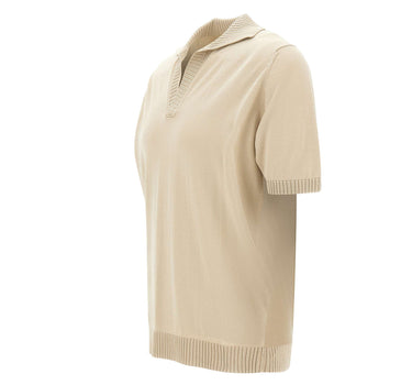 FILIPPO DE LAURENTIIS Polo Skipper in crèpe di cotone BEIGE Uomo 