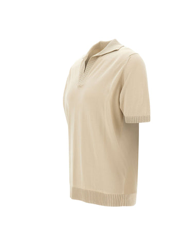 FILIPPO DE LAURENTIIS Polo Skipper in crèpe di cotone BEIGE Uomo 