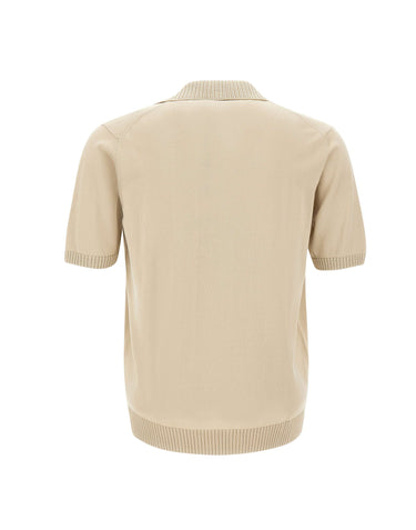FILIPPO DE LAURENTIIS Polo Skipper in crèpe di cotone BEIGE Uomo 