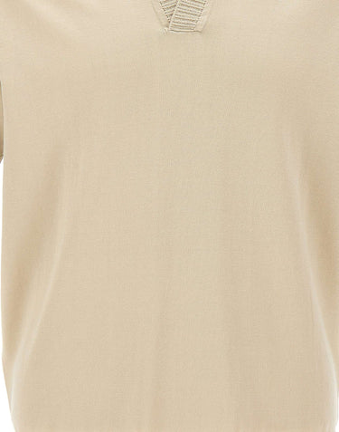 FILIPPO DE LAURENTIIS Polo Skipper in crèpe di cotone BEIGE Uomo 