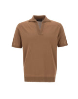 FILIPPO DE LAURENTIIS Polo Skipper in crèpe di cotone BROWN Uomo 