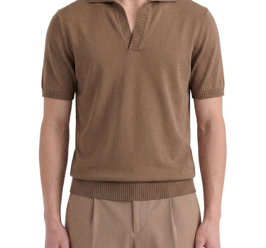 FILIPPO DE LAURENTIIS Polo Skipper in crèpe di cotone BROWN Uomo 