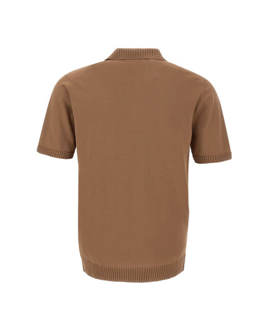 FILIPPO DE LAURENTIIS Polo Skipper in crèpe di cotone BROWN Uomo 