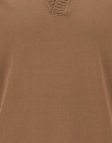 FILIPPO DE LAURENTIIS Polo Skipper in crèpe di cotone BROWN Uomo 