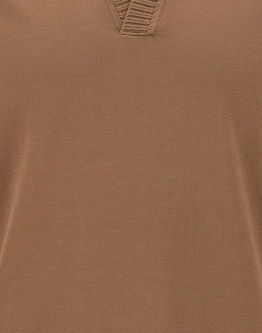 FILIPPO DE LAURENTIIS Polo Skipper in crèpe di cotone BROWN Uomo 